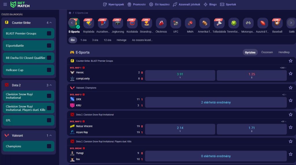 e-sports betmatch