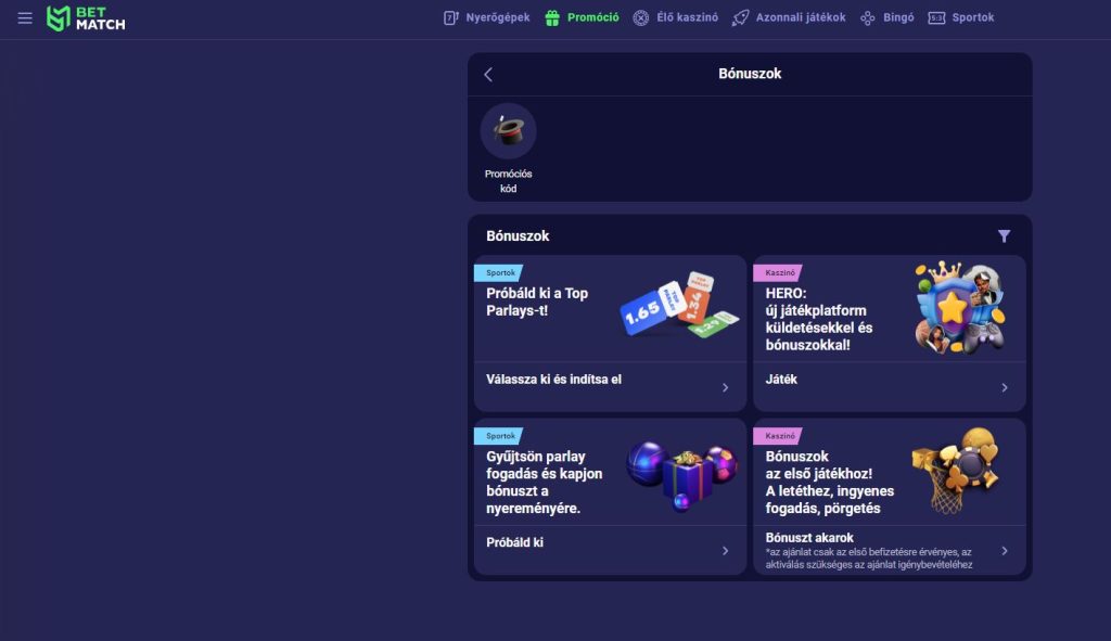 bonuses betmatch